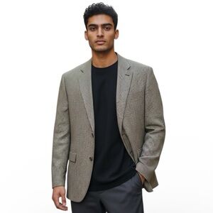 Lauren Ralph Lauren Brown & Black Tweed Wool Sport Coat Size 46 L